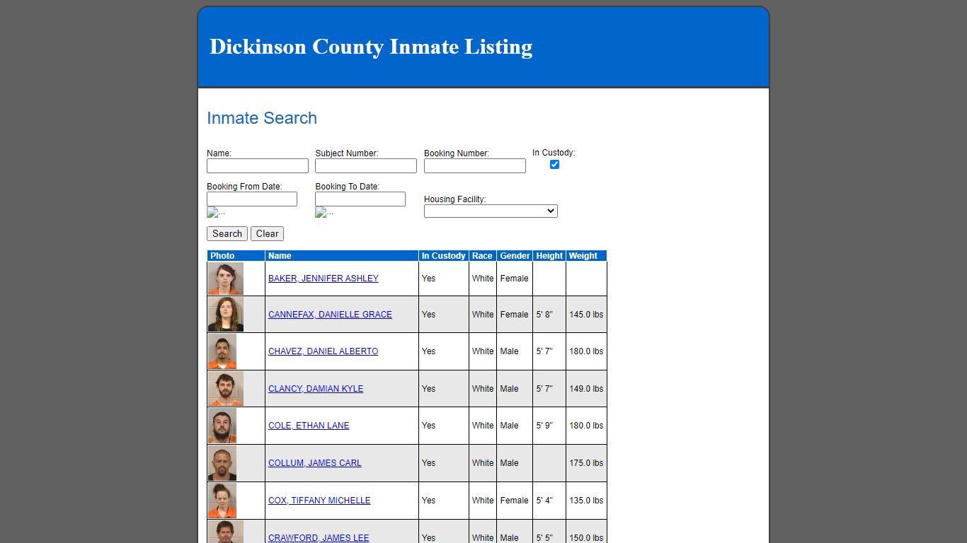 Inmate Search - dkcokslaw.org
